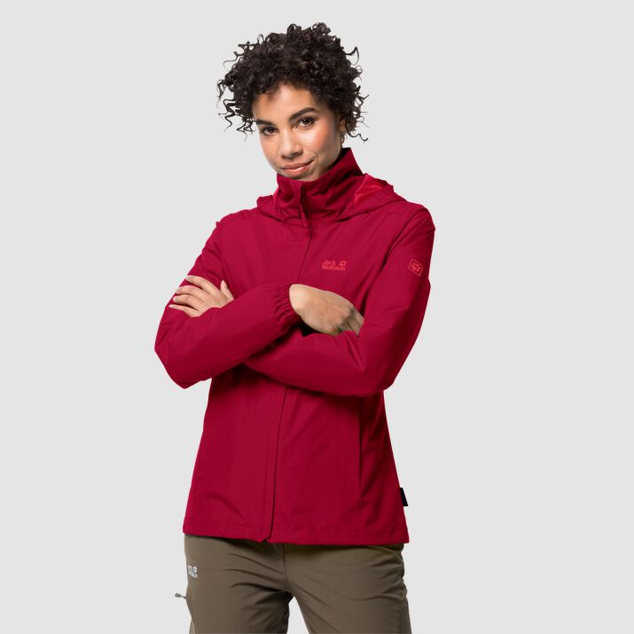 Chamarra Hardshell Jack Wolfskin Stormy Point Mujer Rojos Oscuro Mexico-4381567